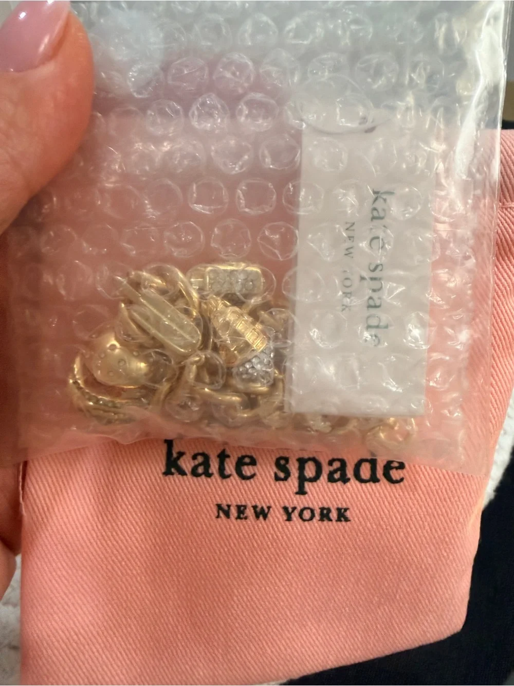 Kate Spade NWT Fast Food Charm Bracelet- Gold + Dust Bag - Picture 8 of 9